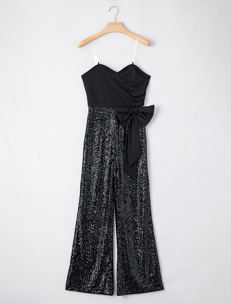 Large Bow High-Waisted Jumpsuit