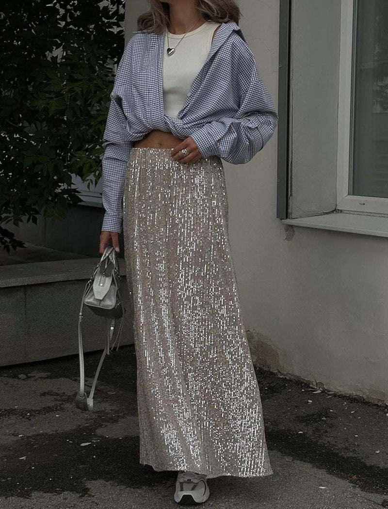 Sequin Maxi Skirt