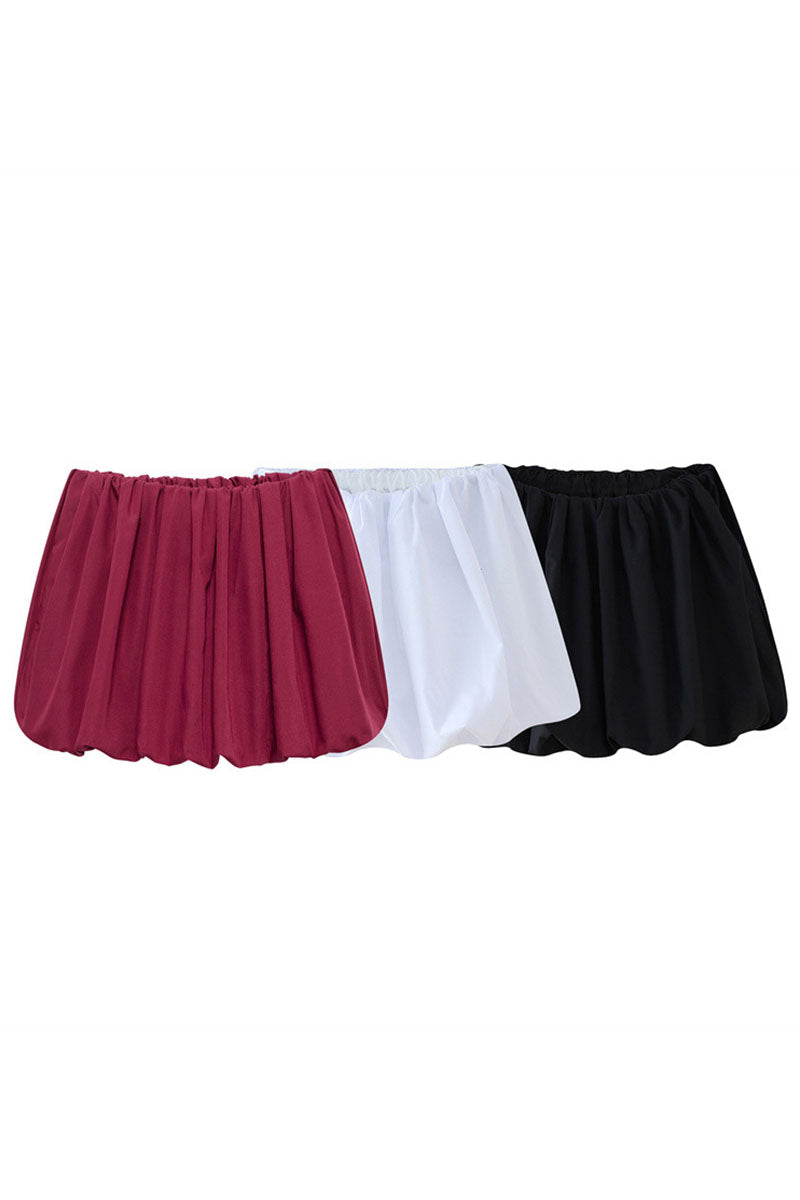 Pleated Balloon Mini Skirt