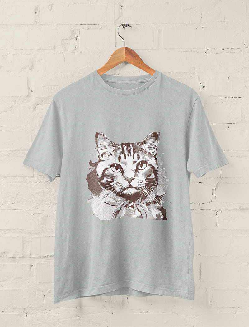 Artistic Cat Portrait Graphic Tee