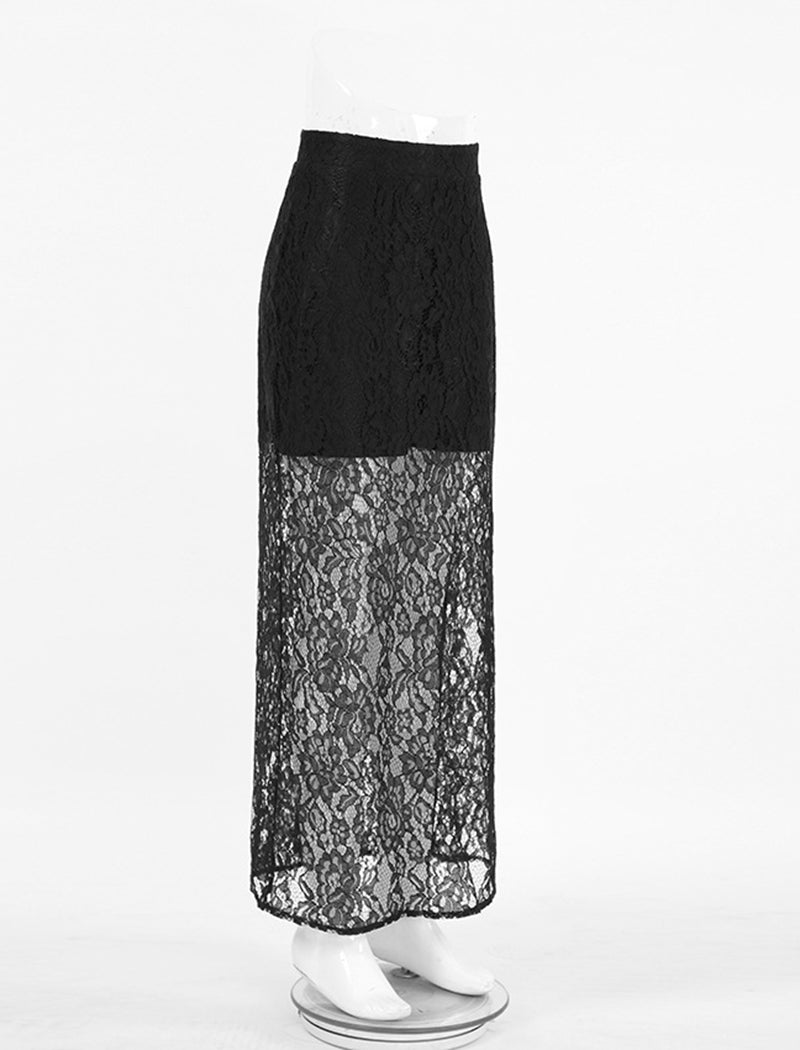 Sheer Vintage Lace Skirt