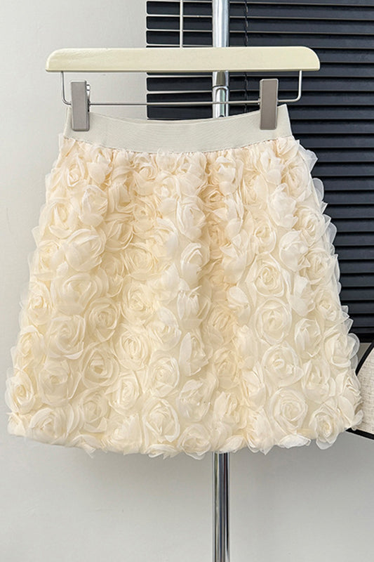 Rose Embellished Mini Skirt