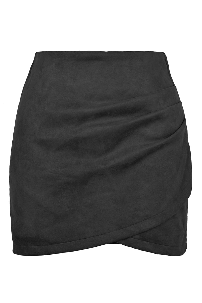 Asymmetric Wrap Mini Skirt