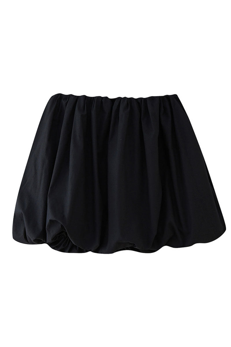 Pleated Balloon Mini Skirt