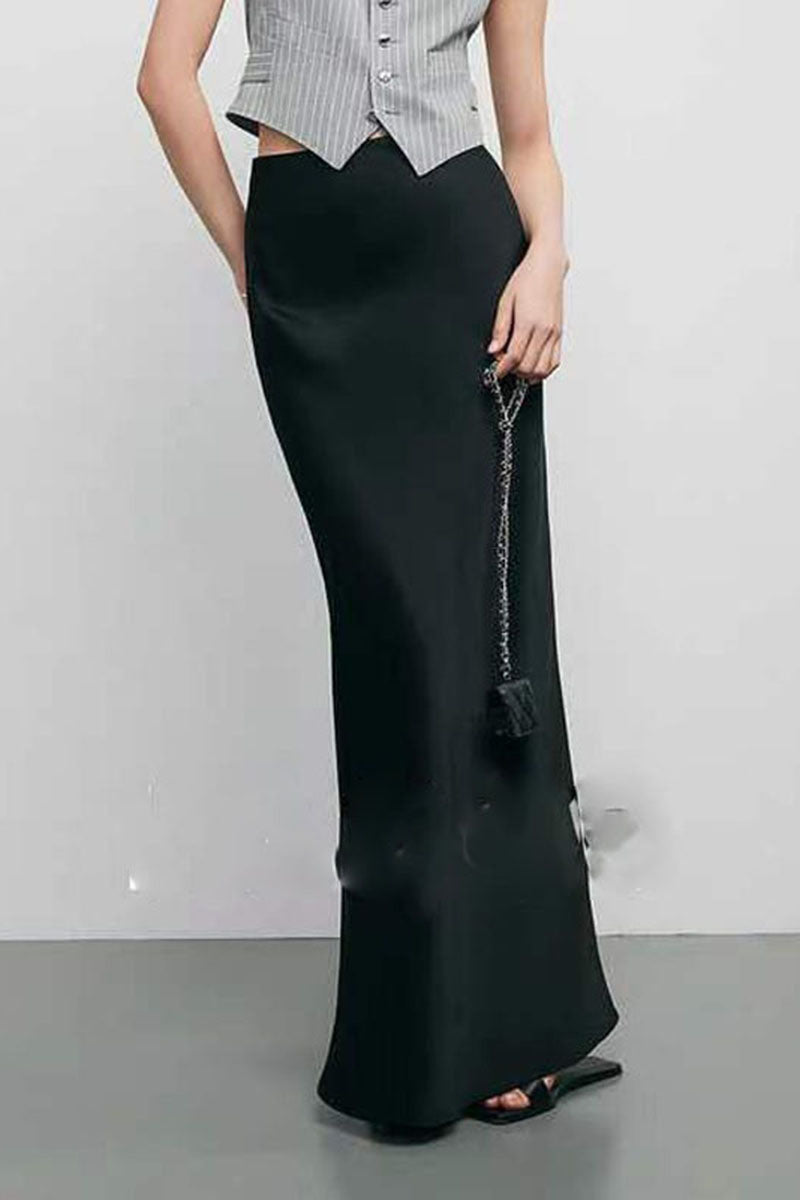 Satin Mermaid Maxi Skirt