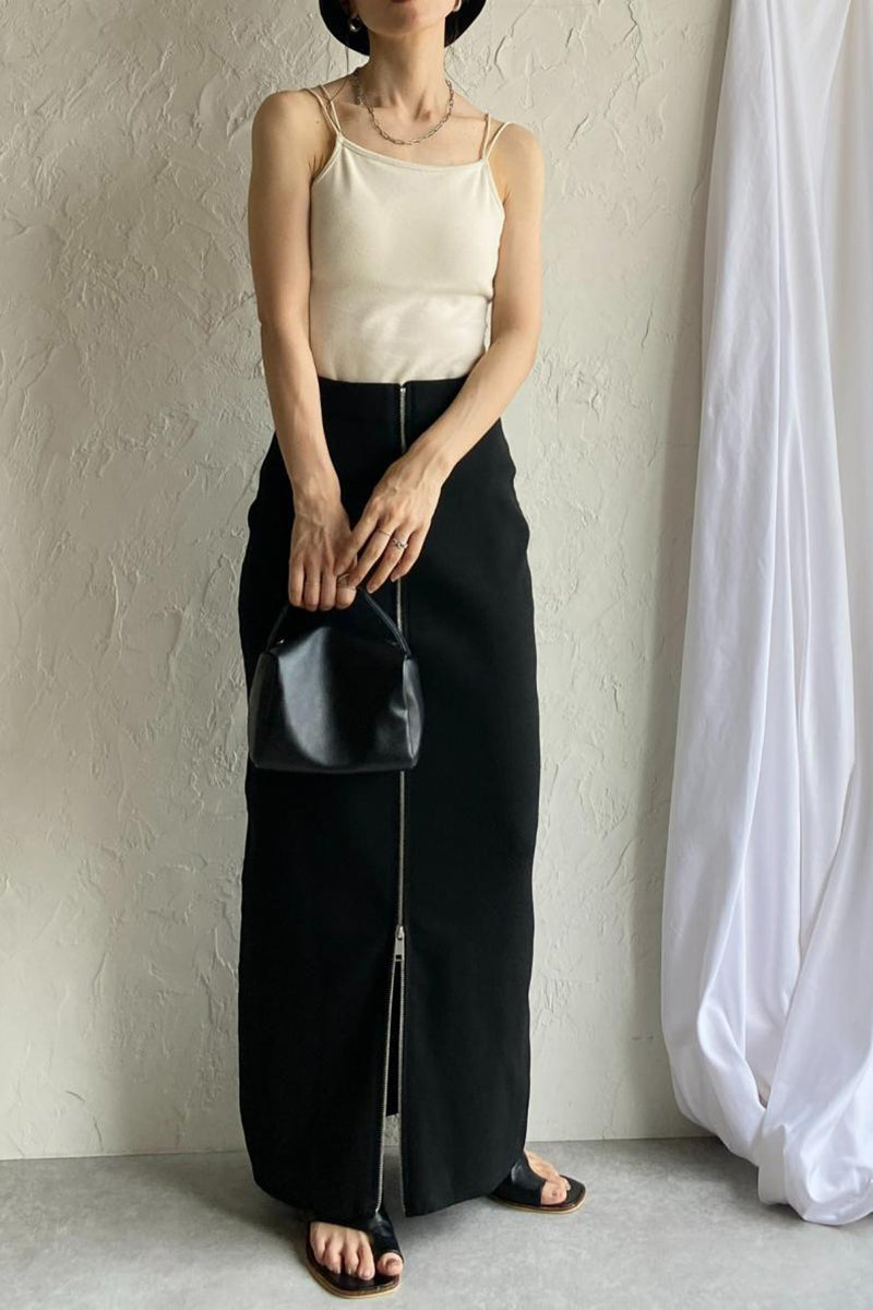 Maxi Skirt with Front Zipper