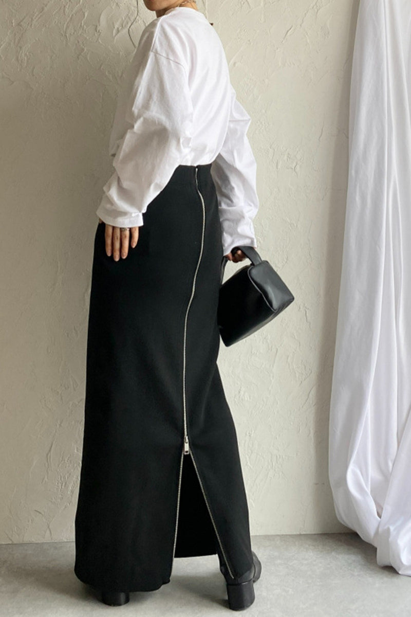 Maxi Skirt with Front Zipper