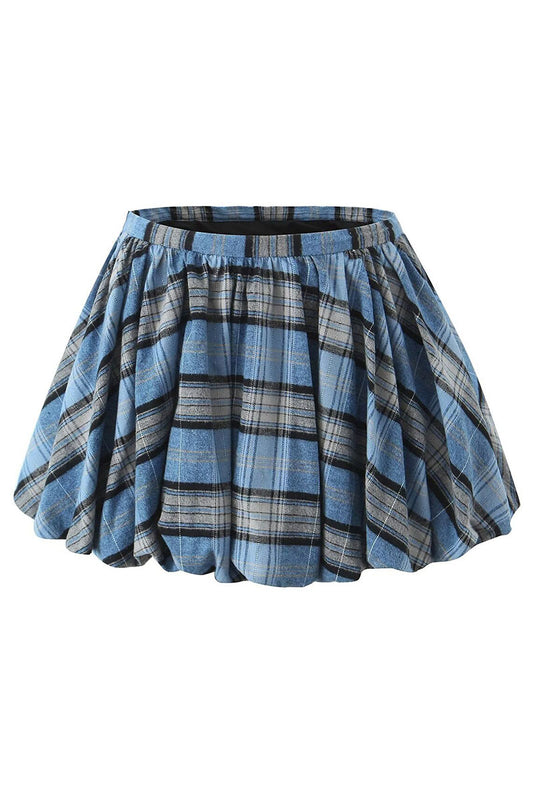 Pleated Plaid Mini Skirt