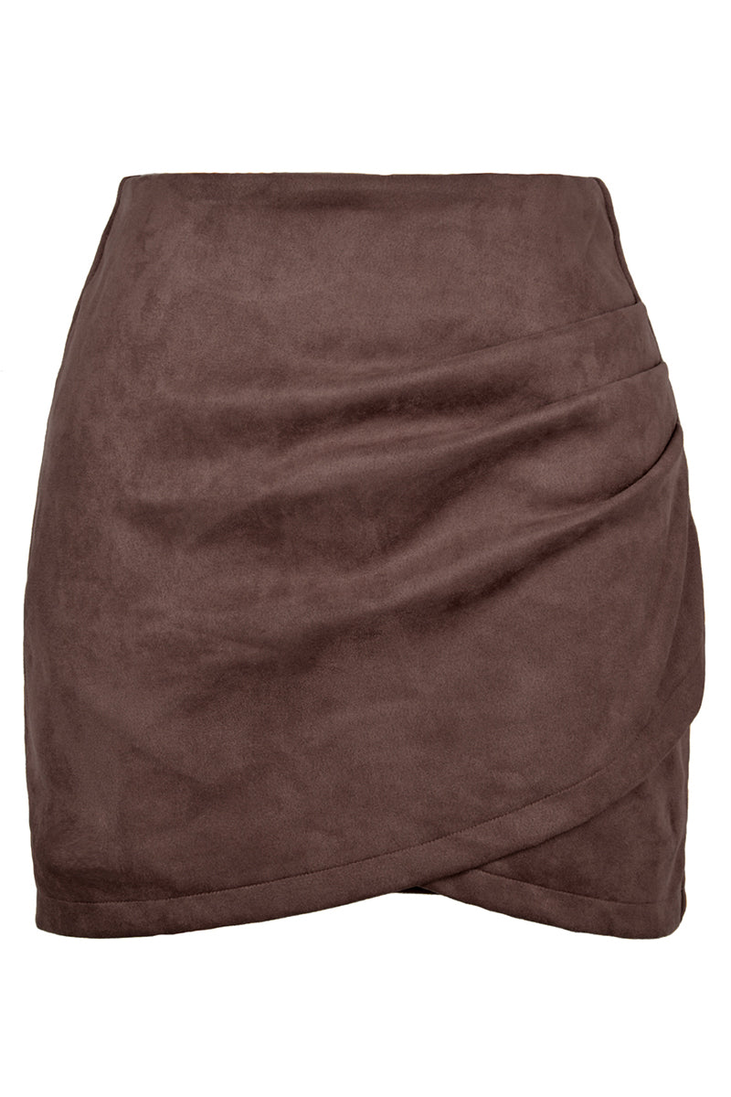 Asymmetric Wrap Mini Skirt