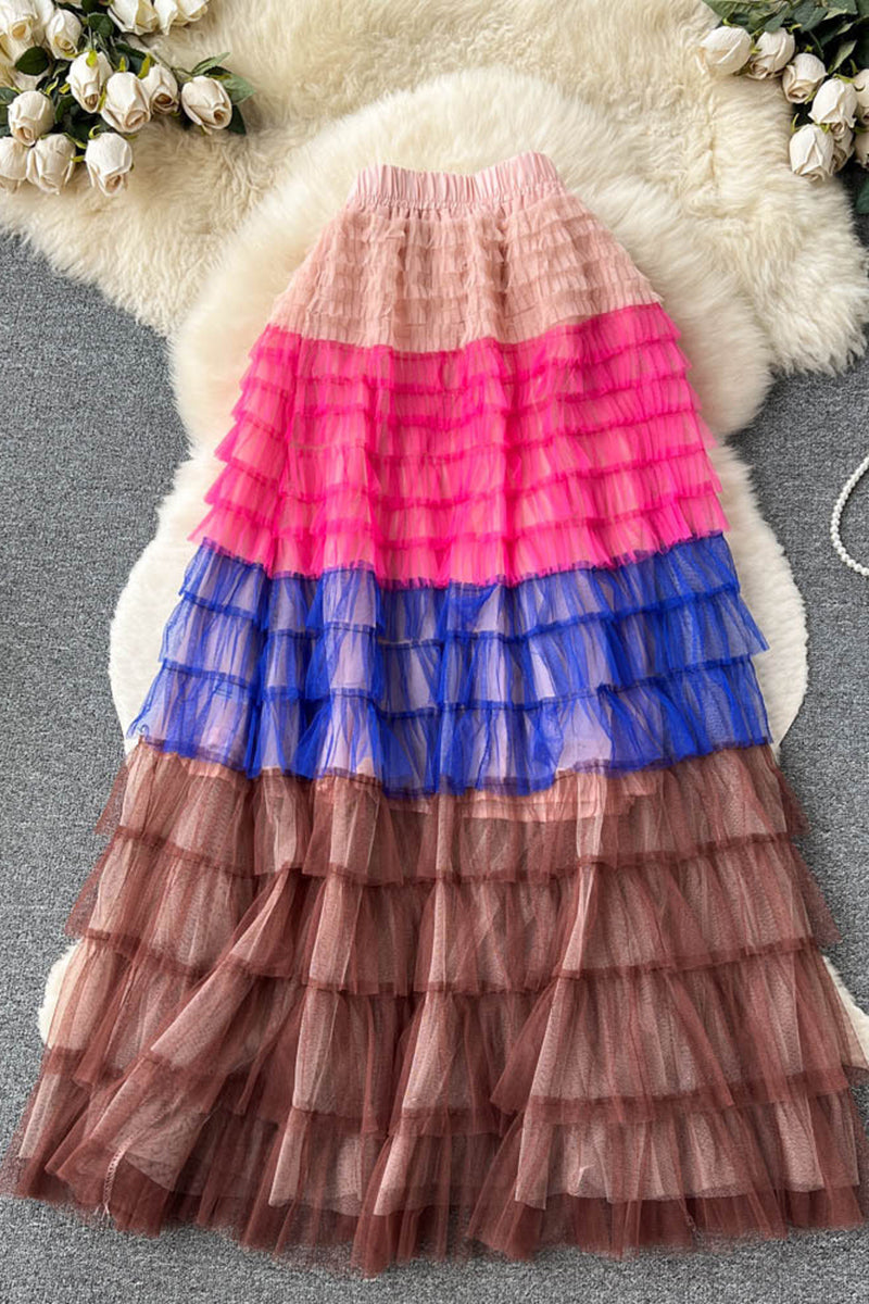 Layered Mesh Tulle Skirt