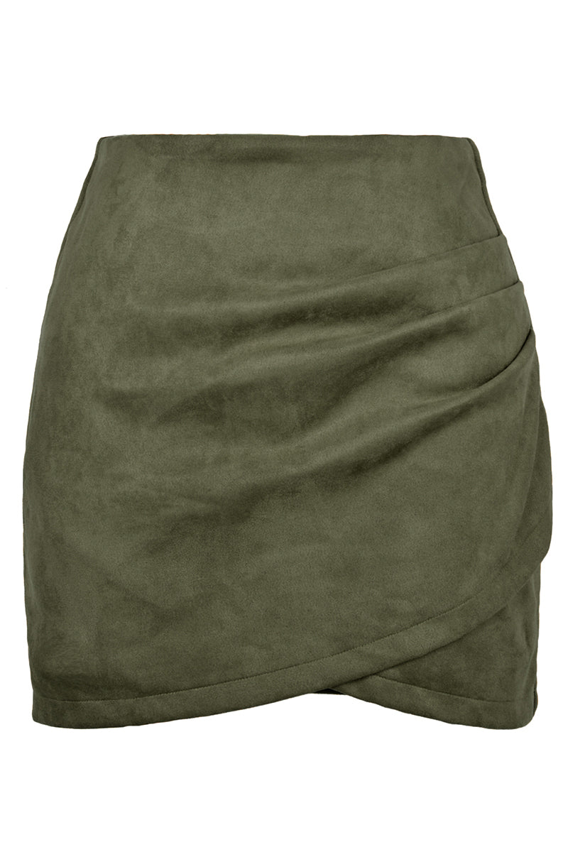 Asymmetric Wrap Mini Skirt