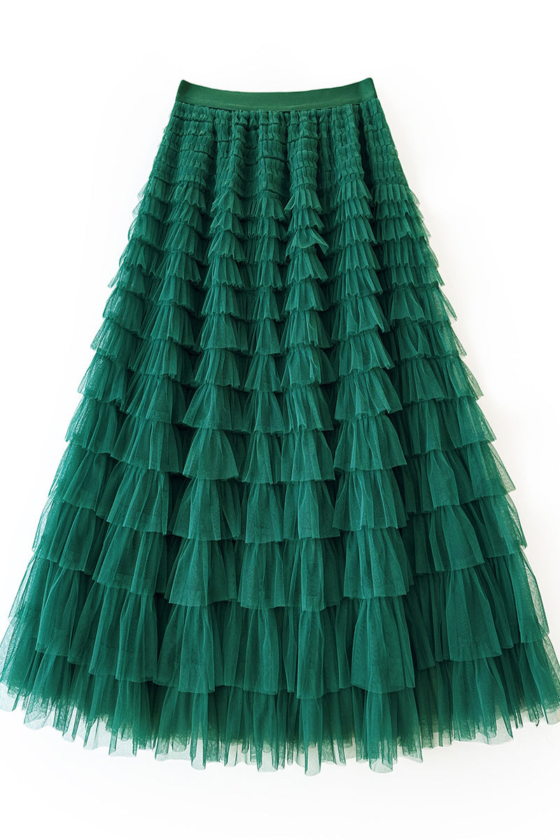 Layered Tulle Midi Skirt