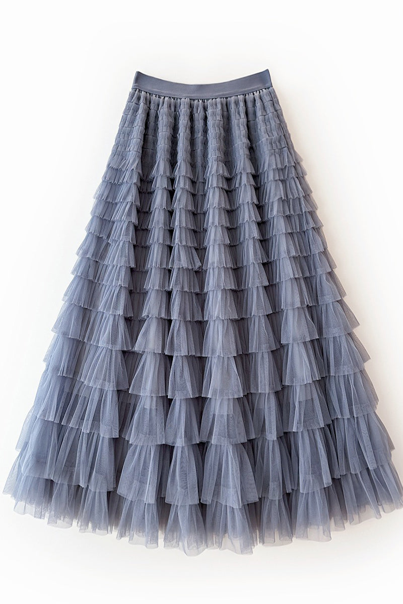 Layered Tulle Midi Skirt