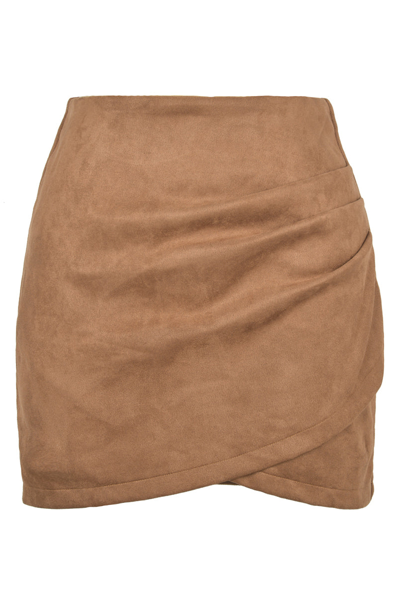 Asymmetric Wrap Mini Skirt