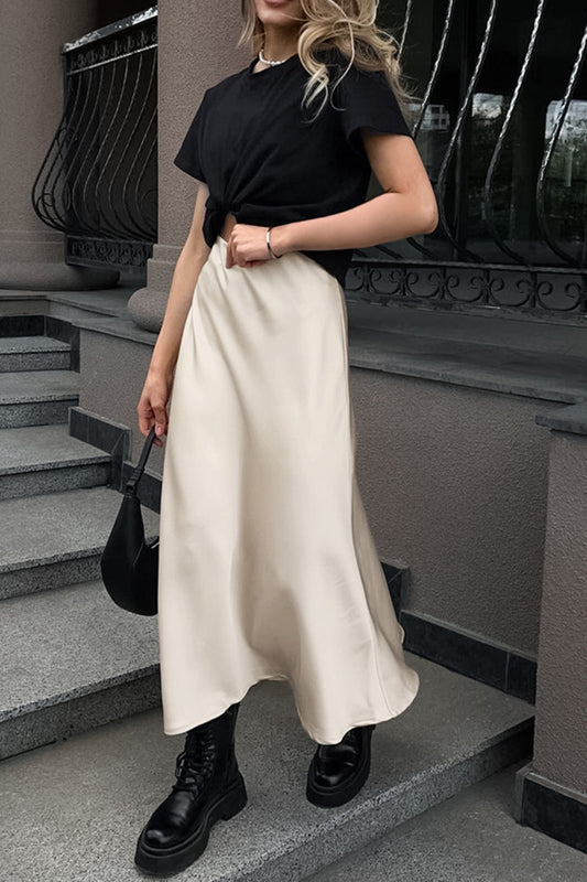 Satin Midi Skirt