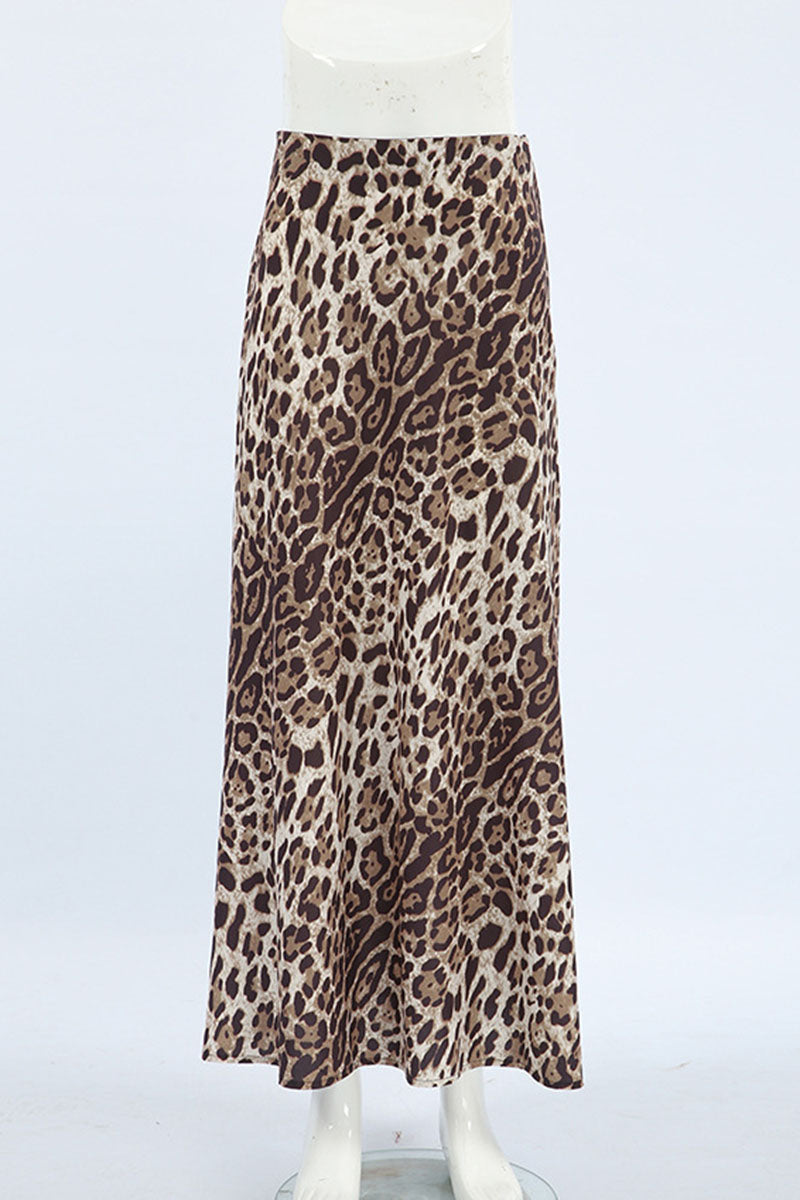 Leopard Print Maxi Skirt