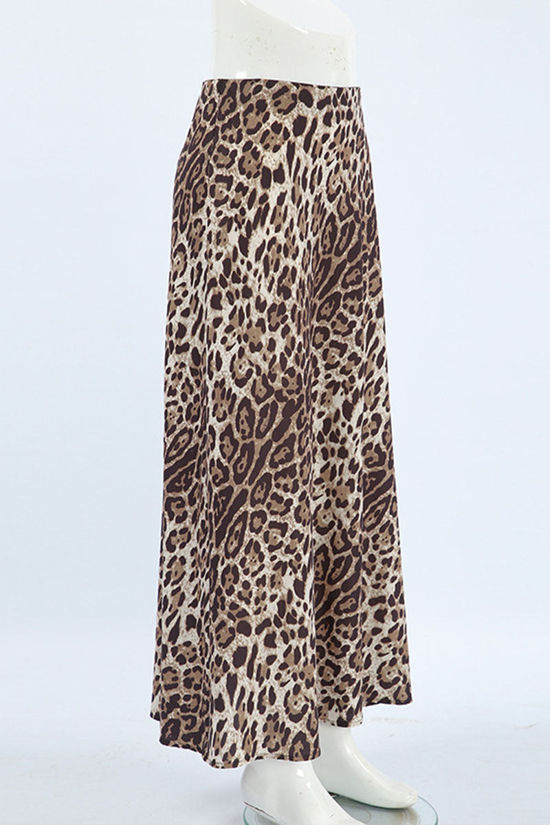 Leopard Print Maxi Skirt