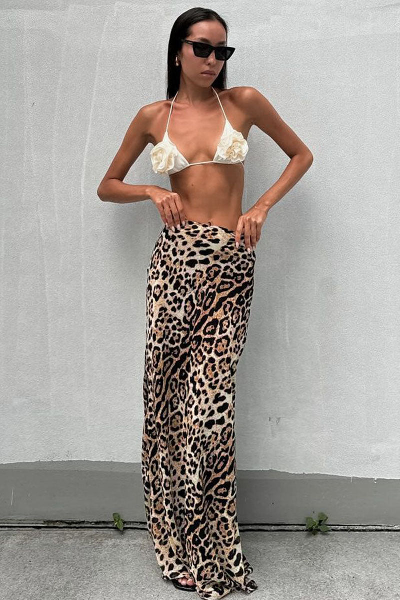 Leopard Print Maxi Skirt