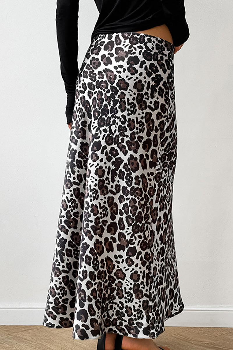 Leopard Print Maxi Skirt