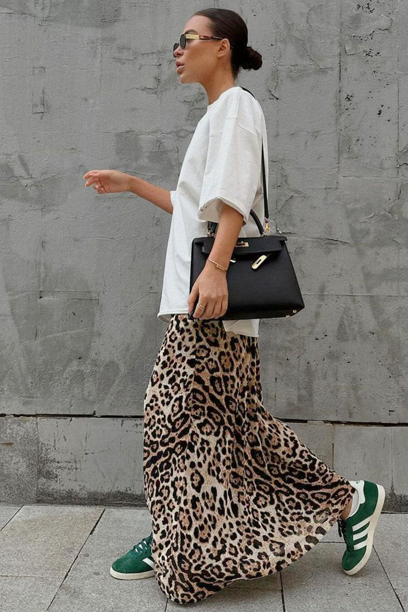 Leopard Print Maxi Skirt