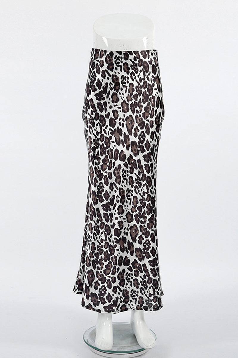 Leopard Print Maxi Skirt