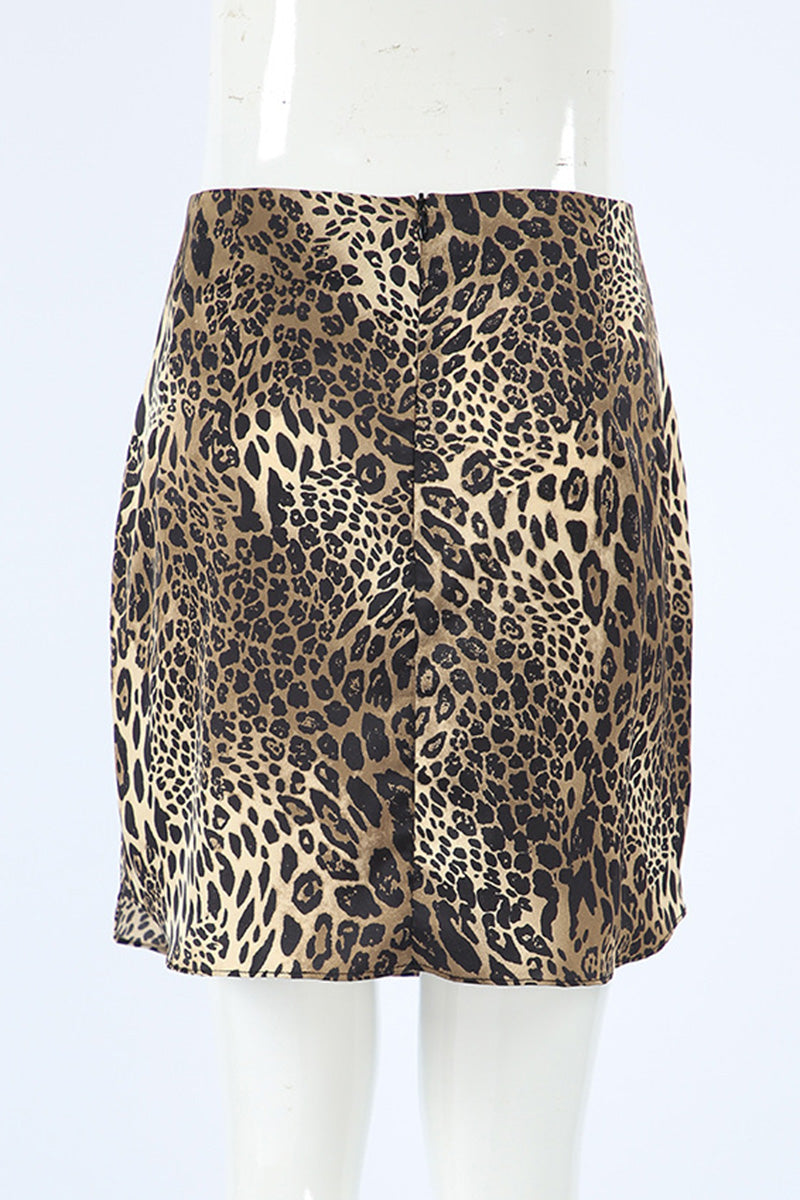 Leopard Print Mini Skirt