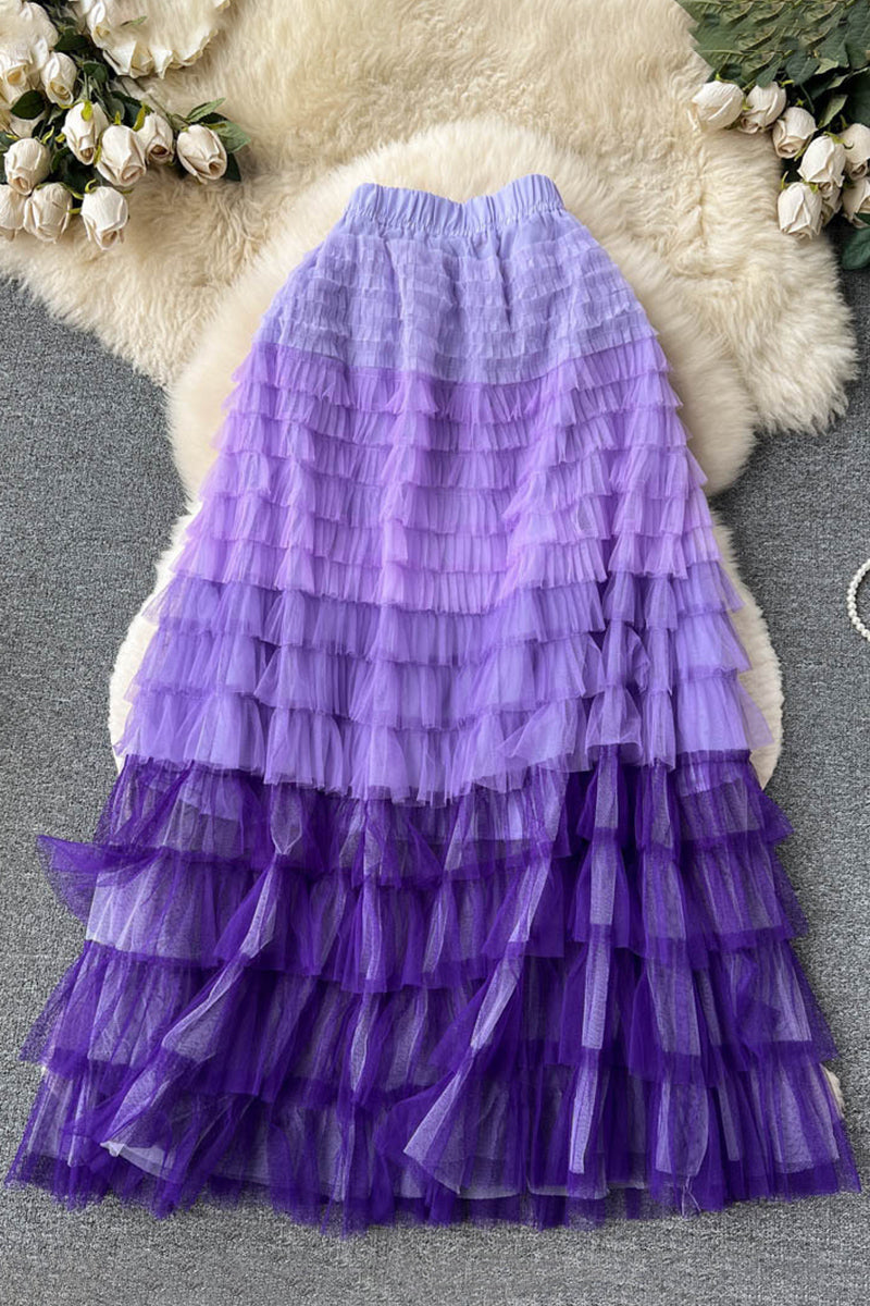 Layered Mesh Tulle Skirt