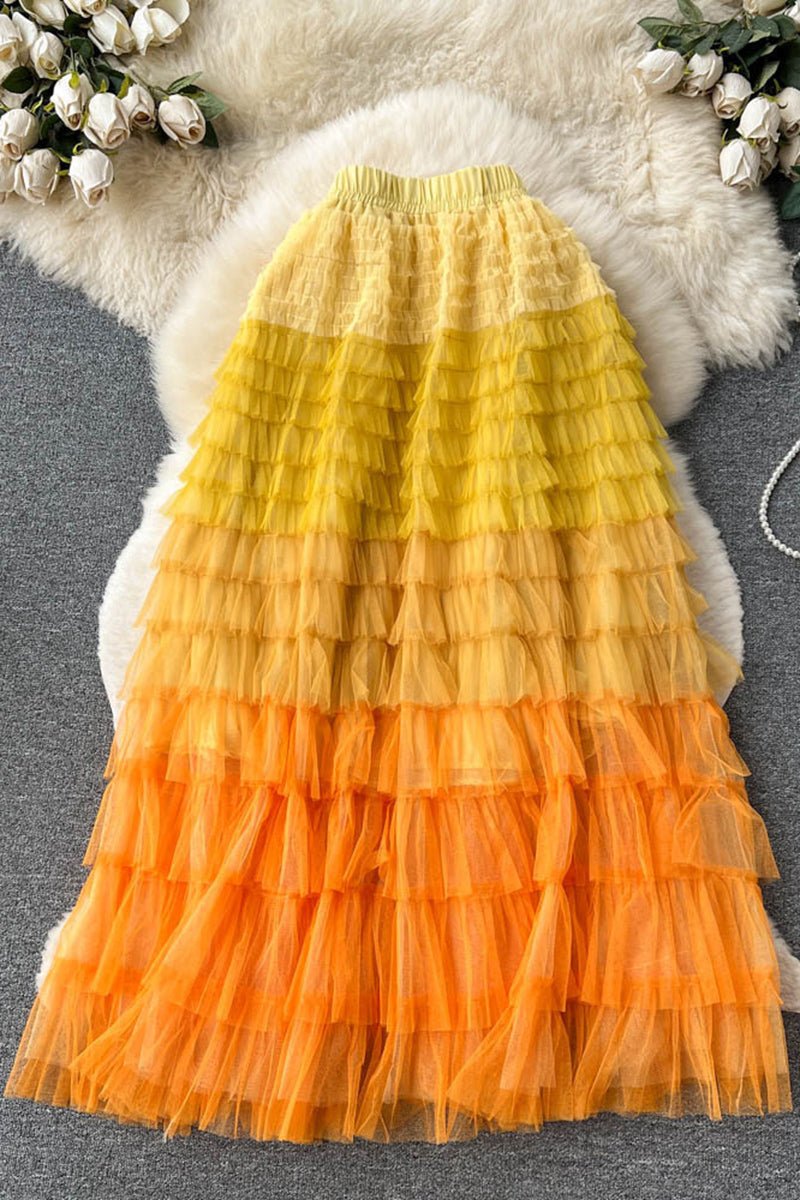 Layered Mesh Tulle Skirt